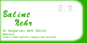 balint nehr business card